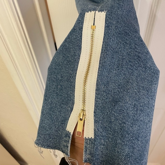 FRAME Denim - Le High Straight - White/Gold Zipper - Picture 2 of 5